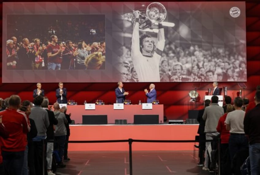 Bayern Munich celebrated club legend Franz Beckenbauer at their annual general meeting