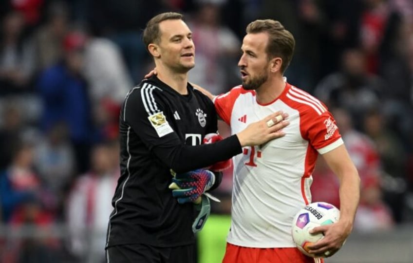 Bayern Munich captain and goalkeeper Manuel Neuer (left) and forward Harry Kane missed int