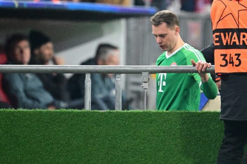 Bayern Munich goalie Manuel Neuer was subbed out after injuring his calf on Wednesday