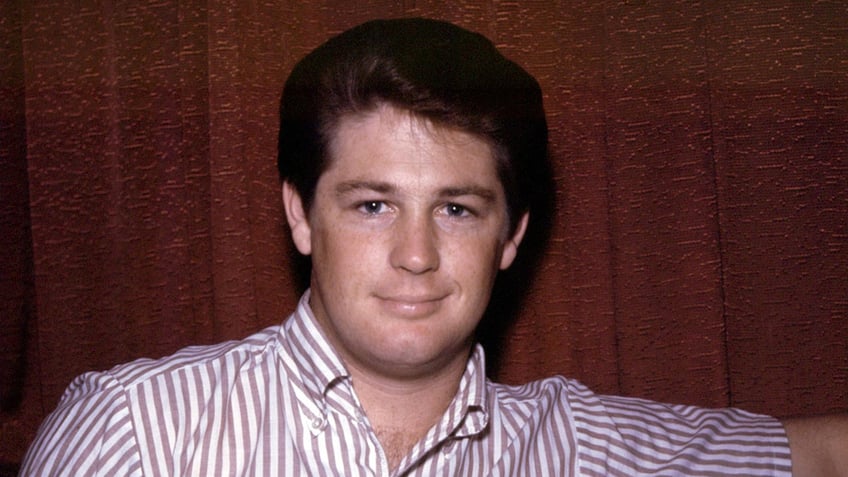 Beach Boys singer Brian Wilson wears striped shirt