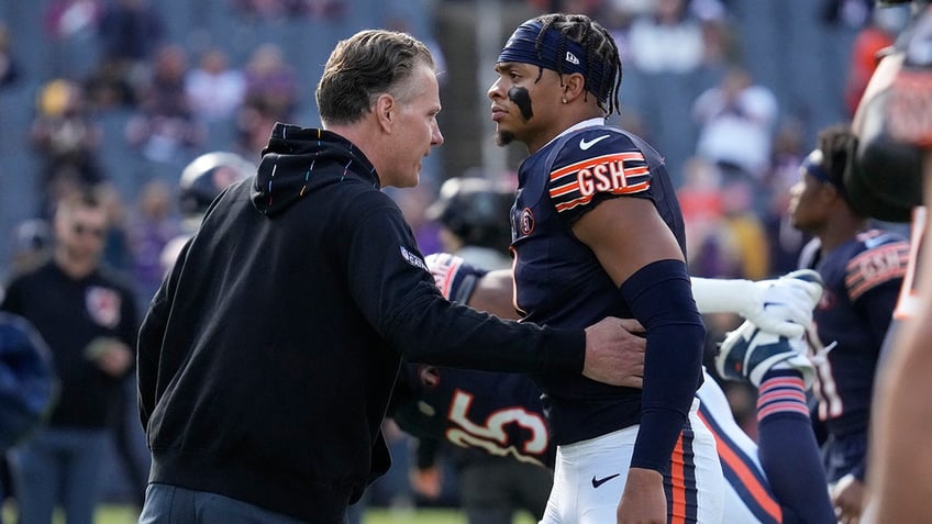 Justin Fields and Matt Eberflus