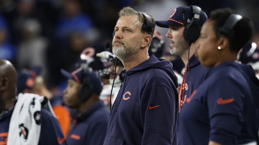 Matt Eberflus looks on