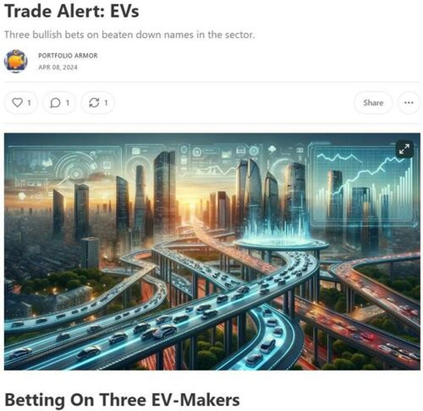 An AI image illustrating an EV future. 