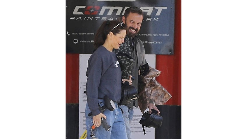 Jennifer Garner and Ben Affleck smile during an outing