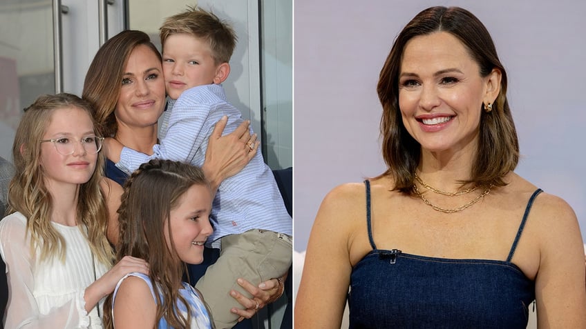 A photo of Jennifer Garner with her kids