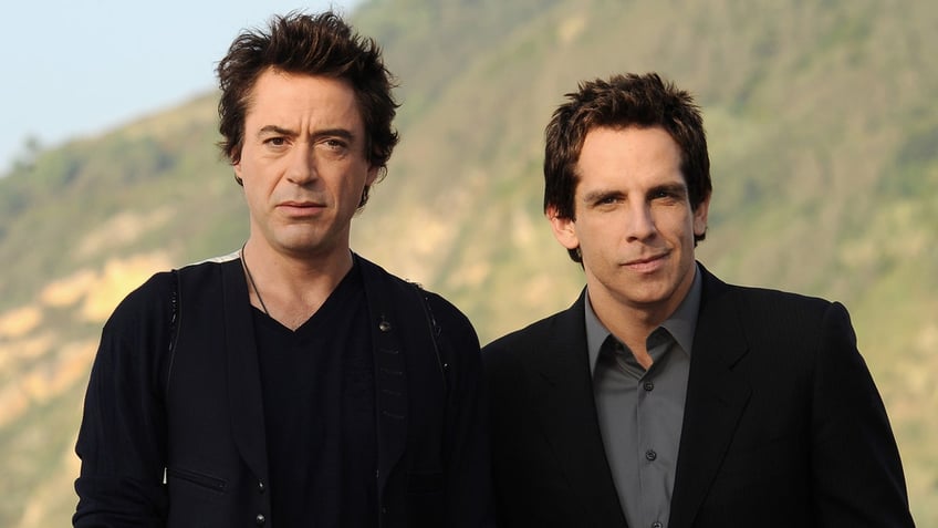 Robert Downey Jr. and Ben Stiller at a photocall