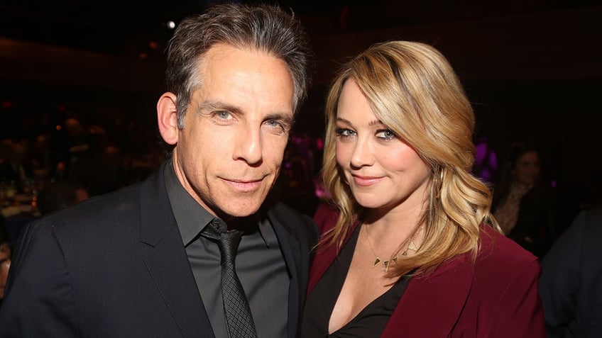 Ben Stiller and Christine Taylor at the theater