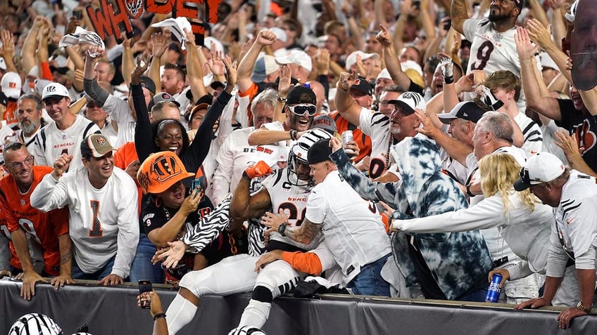 bengals orchestrate dancing celebration after logan wilson interception