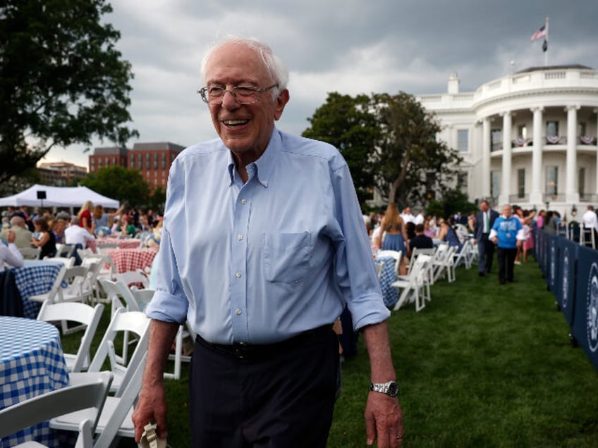 U.S. Sen. Bernie Sanders (I-VT) attends the congressional picnic hosted by President Joe B