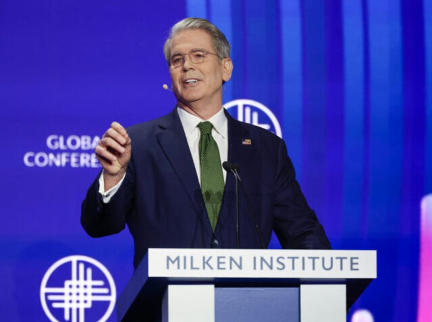 US Secretary of the Treasury Scott Bessent speaks at the 28th annual Milken Institute Glob