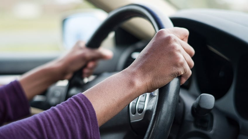 woman driving a car