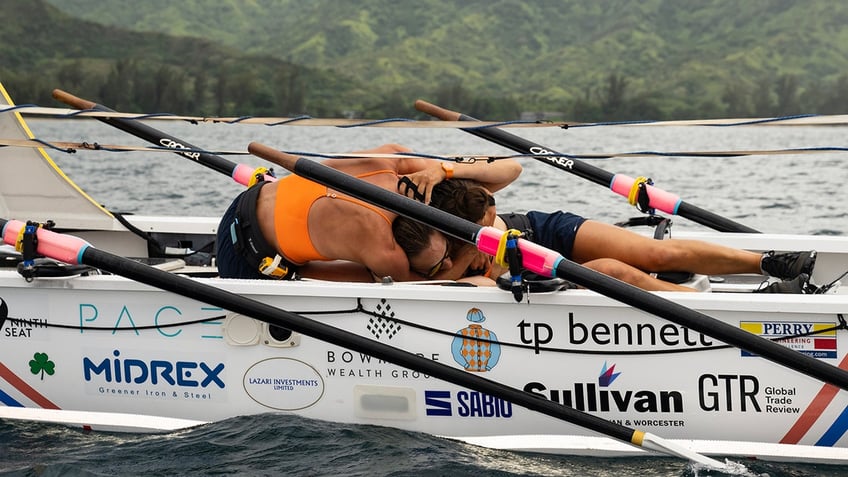 Harris and Oliver at the finish line