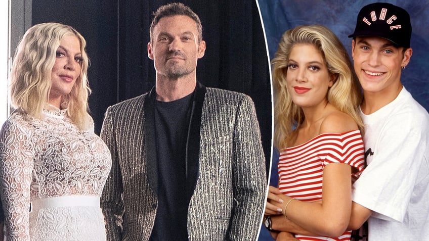 Tori Spelling and Brian Austin Green then and now split.