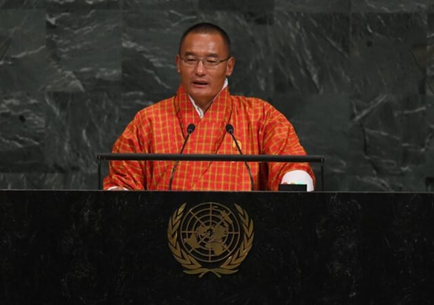 Tshering Tobgay, seen here addressing the General Assembly at the United Nations in 2017, is expected to become Bhutan's prime minister after his party won nearly two-thirds of seats in elections