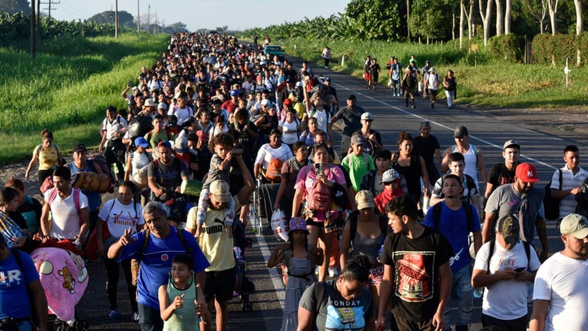 Migrants on road