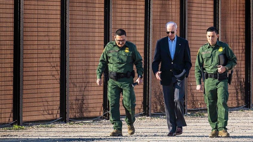 President Biden at border with Customs and Border Protection agents