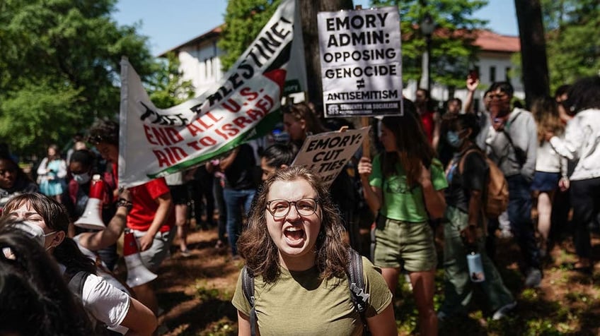 Emory students chanting against Israel