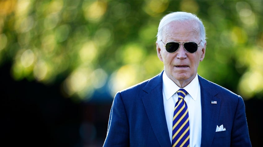 WASHINGTON, DC - OCTOBER 24: U.S. President Joe Biden talks briefly with reporters as he departs the White House on October 24, 2024 in Washington, DC. (Photo by Chip Somodevilla/Getty Images)