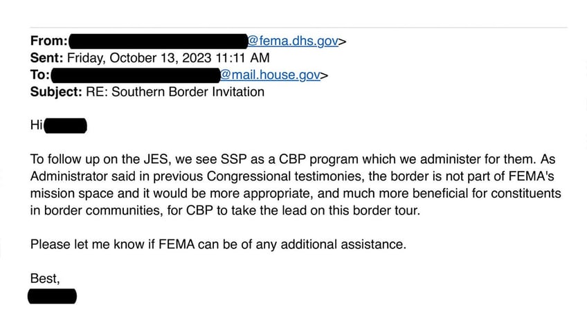 biden agency diverting millions in border funds to blue cities says border is not its mission space emails