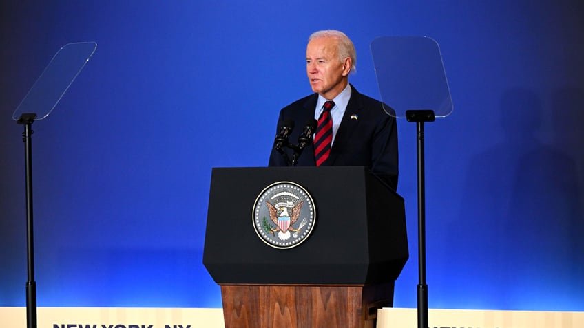 Biden speaks at an event