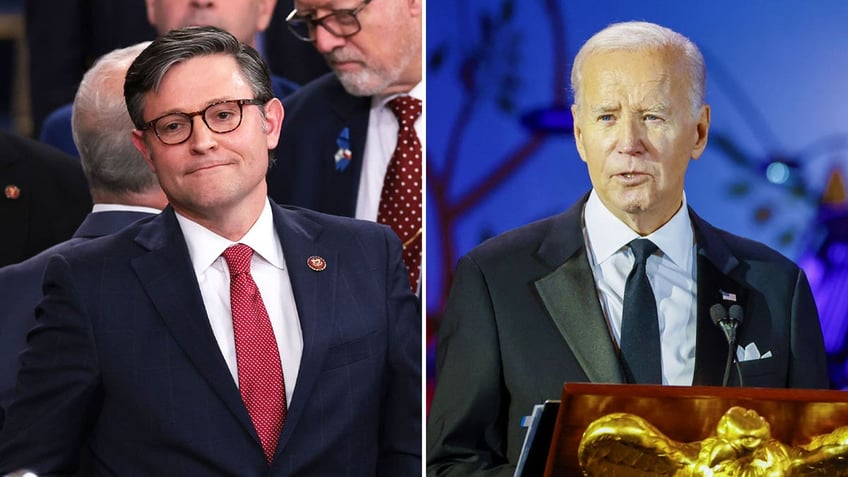 biden campaign attacks speaker johnson over views on same sex relations ignores presidents past comments