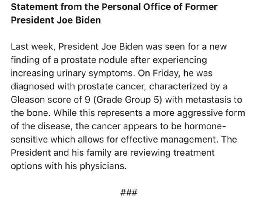 biden diagnosed with aggressive stage iv prostate cancer