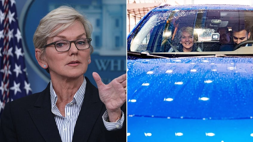 biden energy secretary blames poor judgment on her staff blocking ev chargers with gas cars