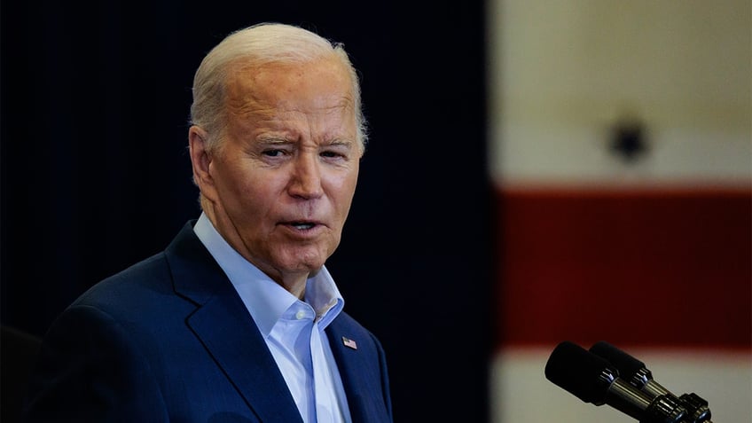 President Biden at microphone