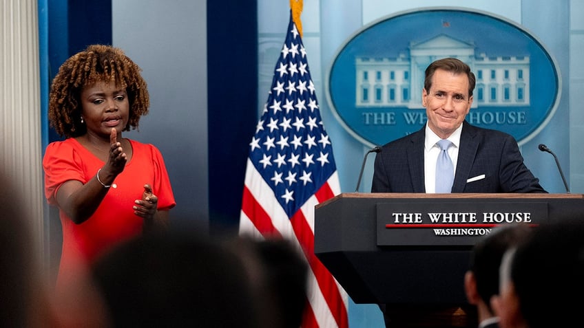 White House press secretary and National Security Council spokesman take reporter questions