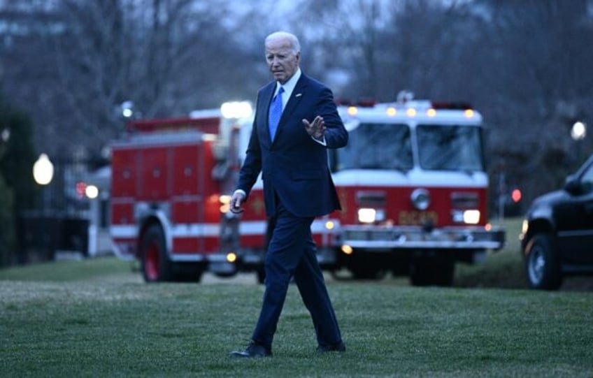 US President Joe Biden walks to Marine One at the White House on February 9, 2024