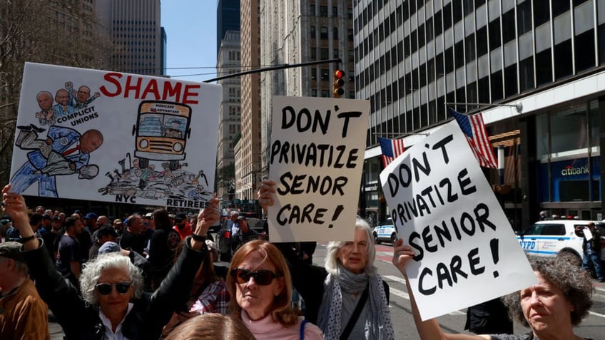 retiree protest in NYC