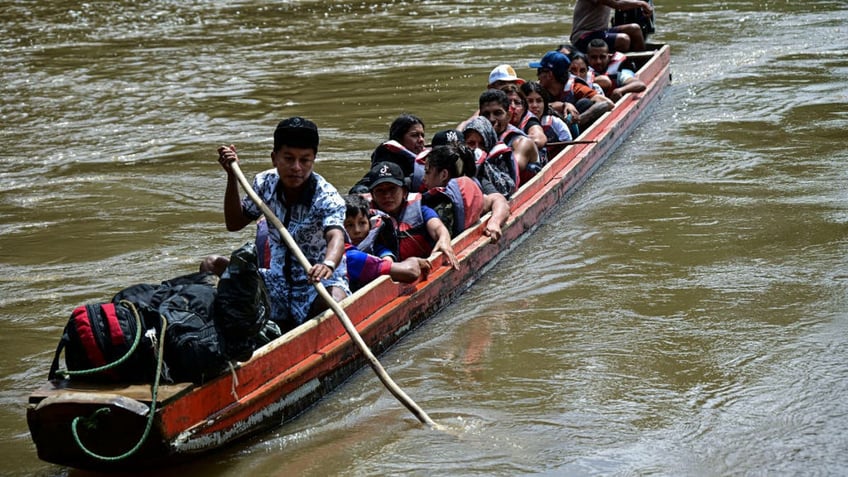 Migrants in a canoe