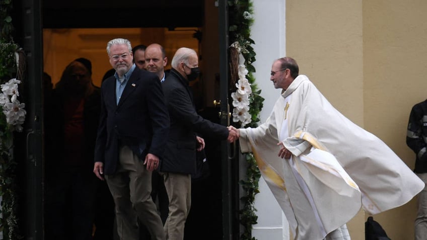 President Biden leaving Mass in Delaware