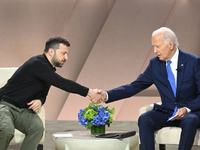 US President Joe Biden meets with Ukraine's President Volodymyr Zelensky on the sidelines