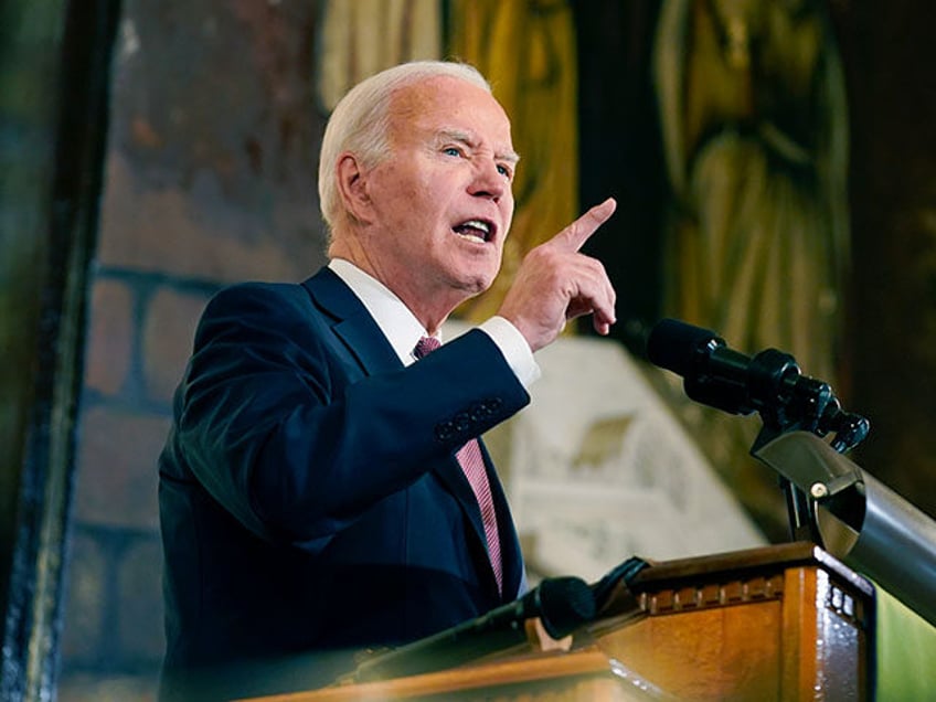 President Joe Biden delivers remarks at Mother Emanuel AME Church in Charleston, S.C., Monday, Jan. 8, 2024, where nine worshippers were killed in a mass shooting by a white supremacist in 2015. (AP Photo/Stephanie Scarbrough)