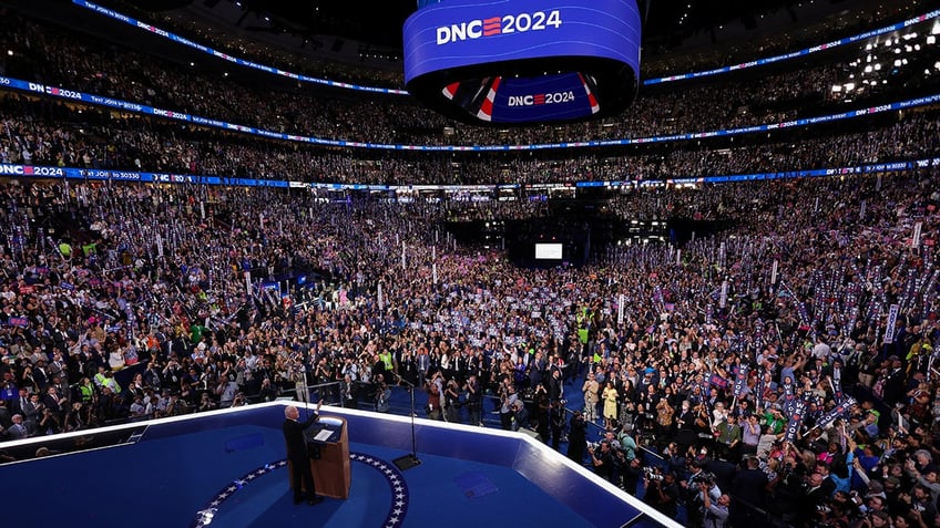 DNC on first night as seen looking to crowd from above podium