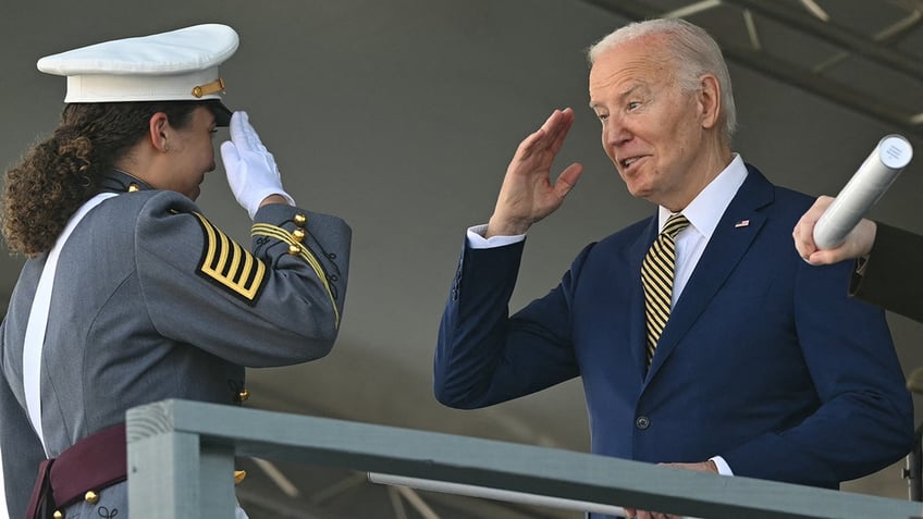 President Biden salutes West Point graduate