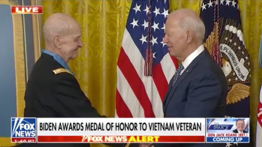 biden ripped for leaving medal of honor ceremony early abhorrent