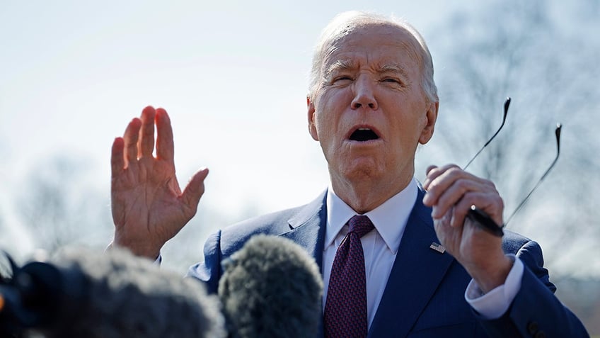 Joe Biden speaking with reporters