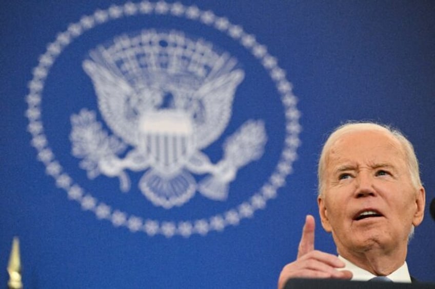 US President Joe Biden speaks at the State Department in Washington, DC, on January 13, 20