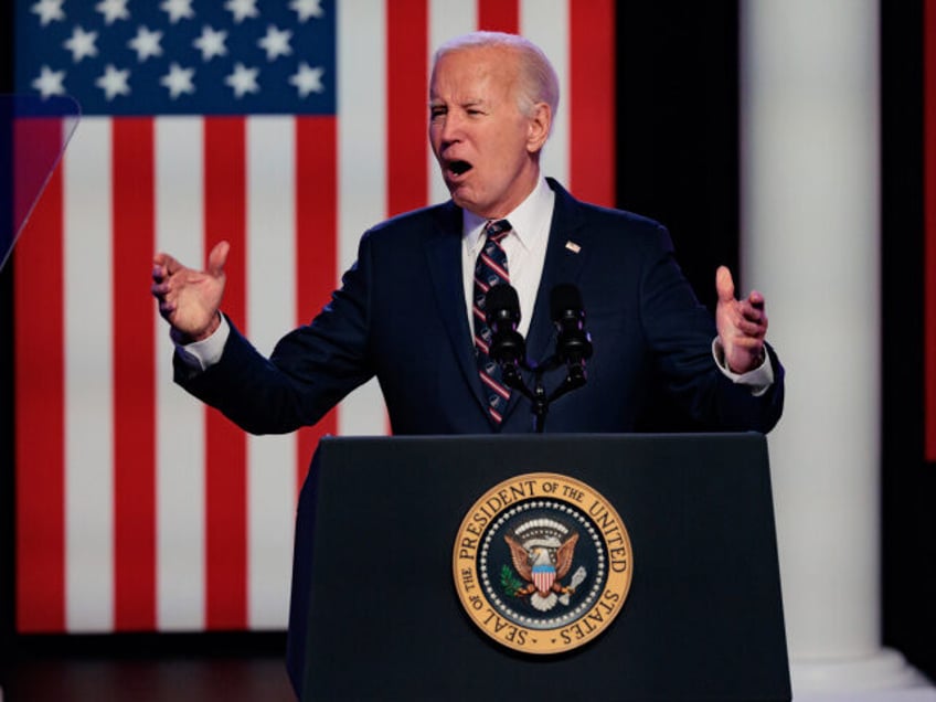 US President Joe Biden speaks during an event marking the three-year anniversary of the January 6 insurrection at the US Capitol, at Montgomery County Community College in Blue Bell, Pennsylvania, US, on Friday, Jan. 5, 2024. The president has used the anniversary of the attempted Jan. 6 insurrection before to …