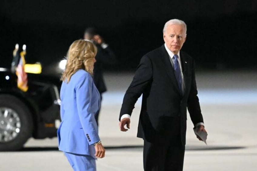 US President Joe Biden, pictured with First Lady Jill Biden, after the debate on June 27,