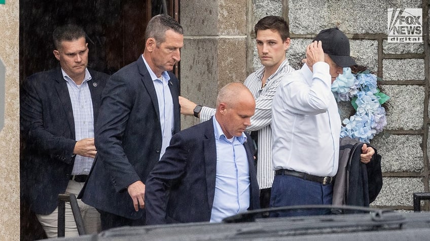 Joe Biden leaves St. Edmond’s Catholic Church after attending mass