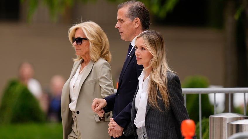 Hunter Biden, Jill Biden and Melissa Cohen Biden depart federal court.
