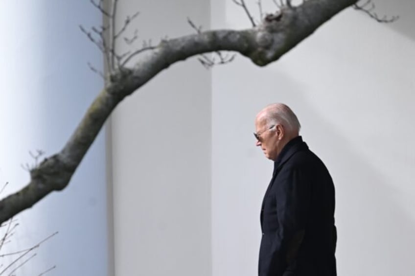 US President Joe Biden walks to board Marine One from the South Lawn of the White House