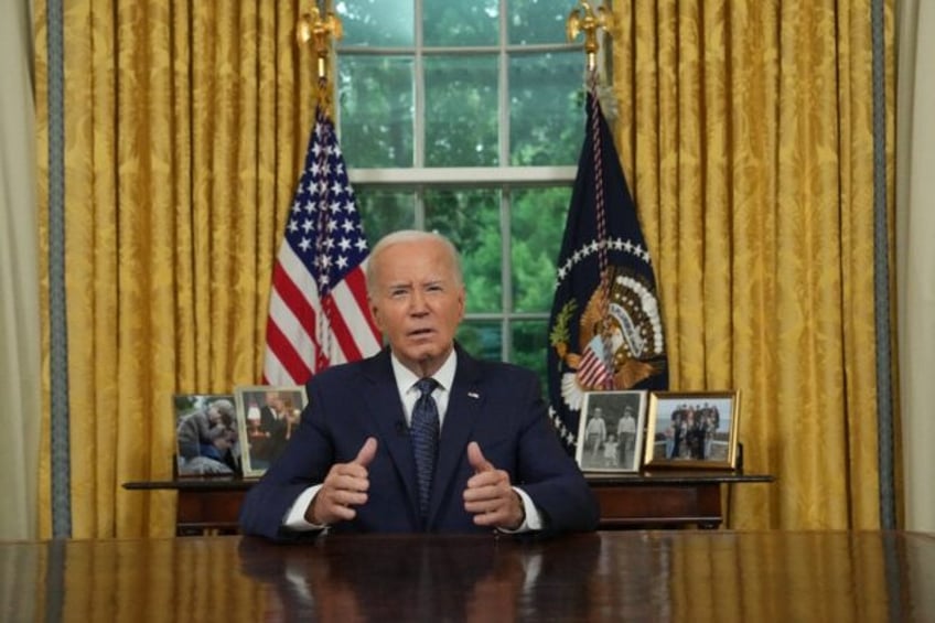 US President Joe Biden addresses the nation from the Oval Office of the White House on Jul