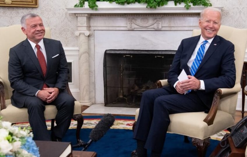 US President Joe Biden (R) and Jordan's King Abdullah II -- seen in 2021 -- will meet at t