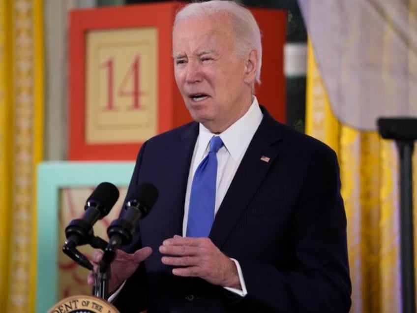 WASHINGTON, DC - DECEMBER 11: President Joe Biden waves after speaks during a Hanukkah reception in the East Room of the White House on December 11, 2023 in Washington, DC. President Biden and first lady Jill Biden host a reception to mark the Jewish holidays. (Photo by Jacquelyn Martin - …