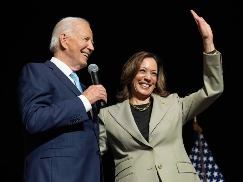 President Joe Biden, left, and Democratic presidential nominee Vice President Kamala Harri