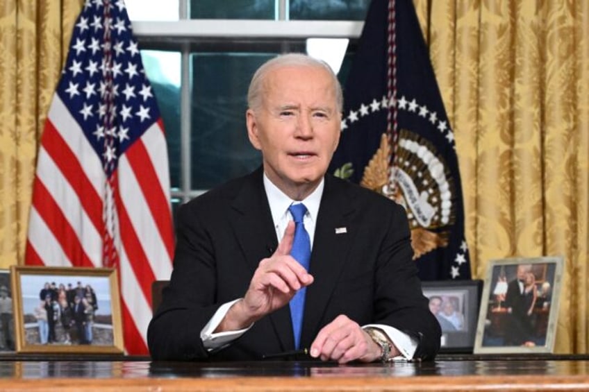 US President Joe Biden delivering his farewell address to the nation from the Oval Office